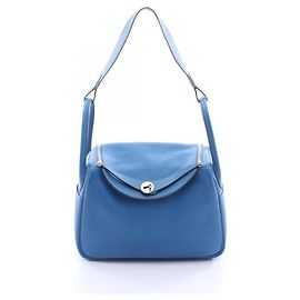 Borsa a Spalla Hermès Lindy 30 in Blu Blu