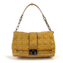 Bolsa de corrente Dior Cannage Logo da Christian Dior Bege