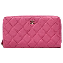 Chanel Matelassé Women's Long Wallet Pink