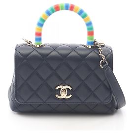 Bolsa Chanel Coco Handle XXS Multicor Azul marinho