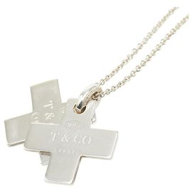 Collar Péndulo Doble Cruz Tiffany & Co. Plata