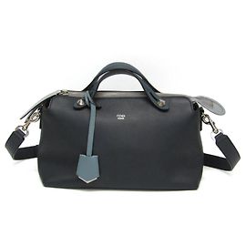 Fendi By The Way Leather Handbag Blue Navy blue