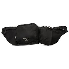 Bolso de cinturón multi-bolsillo en tessuto negro Prada Negro