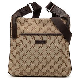 Borsa a tracolla Gucci in tela GG beige Beige