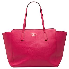 Gucci Pink Medium Leather Swing Tote Pink Other