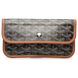 Goyard Black Goyardine Saint Louis Pouch Black