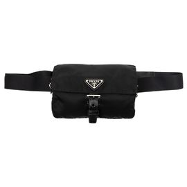 Bolsa de cinto com fivela em tessuto preto Prada Preto