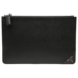 Prada Schwarze Saffiano Clutch Schwarz