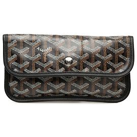 Goyard Black Goyardine Saint Louis Pouch Black
