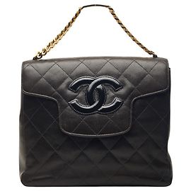 Chanel Matelassé Coco Mark Chain Handbag Black