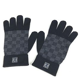 Louis Vuitton M70006 Damier Graphite Gon Petit Gloves Black