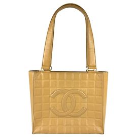 Sac à main en cuir beige Chanel Beige