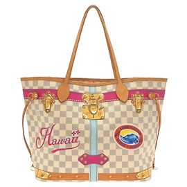 Bolso Louis Vuitton Damier Azur Neverfull MM Azul