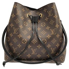 Louis Vuitton Monogram Neo Noé MM Schultertasche Braun Schwarz