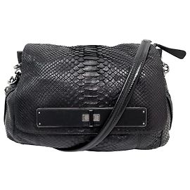 BARBARA BUI JULES SCHULTERTASCHE AUS SCHWARZEM PYTHONLEDER Schwarz