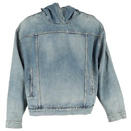 Balenciaga Pullover Denim Jacket in Blue Cotton Blue Light blue