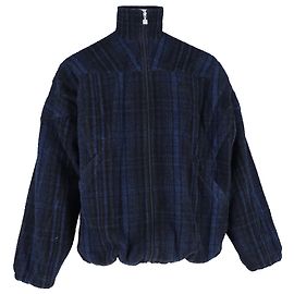 Balenciaga Check Tracksuit Jacket In Navy Blue Virgin Wool Blue Navy blue