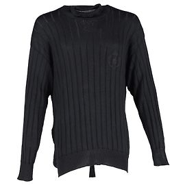 Pullover oversize con collo alto Balenciaga in seta nera Nero