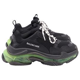 Baskets Triple S à semelle transparente Balenciaga en polyester noir Noir