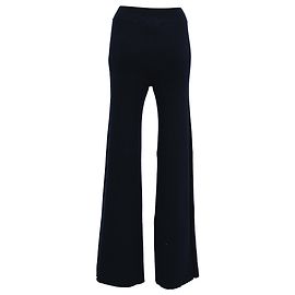 Chloé Ribbed Flared Pants in Navy Blue Wool Blue Navy blue
