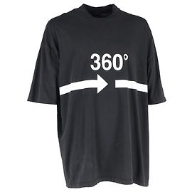 Camiseta tubular oversized 360 de Balenciaga en algodón negro Negro