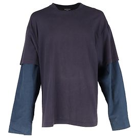 Camiseta de manga larga en capas Balenciaga en algodón multicolor Multicolor