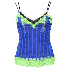 Débardeur en polyester multicolore avec dentelle de Jean Paul Gaultier Multicolore