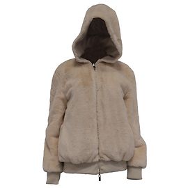 Hugo Boss Teddy Zip-Up Jacke aus beigem Polyester Beige