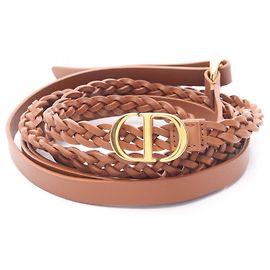 Dior Doppelgurtledergürtel Braun