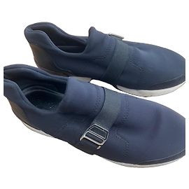 Hermès Baskets Hermes stretch et cuir Noir