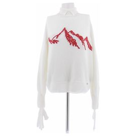 Autre Marque KATERINA KVIT Weißer Wollpullover mit Stehkragen Weiß