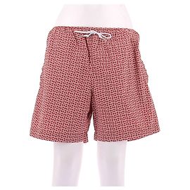 Hermès Short de bain rouge à motifs Rouge