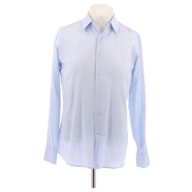 Prada Blue Cotton Shirt Size 39 Blue