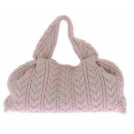 Polène Bolsa "Número 9" em lã merino bege Bege