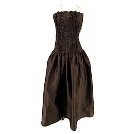 Autre Marque Robe bustier longue marron Brown