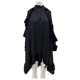 & Other Stories Schwarzes Kleid mit Volants S Schwarz