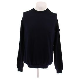 Prada Pull col rond marine en laine Navy blue