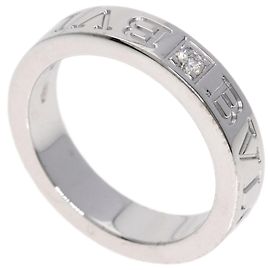 Bulgari Bvlgari Double Logo 1P Diamond Ring in 18K White Gold Other