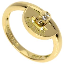 Céline Celine Logo Diamond Ring in 18K Yellow Gold Other