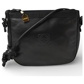 Borsa a spalla in pelle nera Loewe Nero