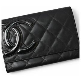 Chanel Bi-Fold Wallet Black Pink