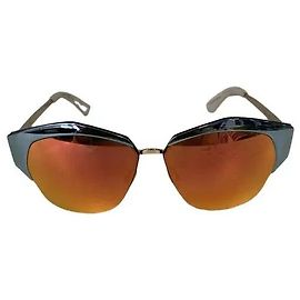 Dior Mirrored Sunglasses Metal Blue Frame Orange Lens Other