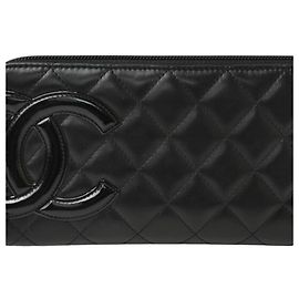 Chanel Cambon Line Long Wallet in Black Black