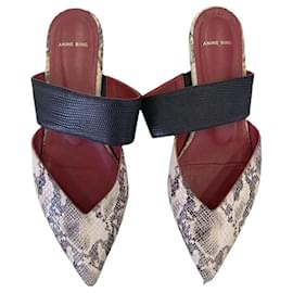 Anine Bing Daphne Mules Python Print Leather Multicolor Other