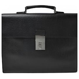 Gucci Black Leather Briefcase Black
