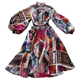 Set Zimmermann Wavelength Blusa e Gonna Svasata Rosa Seta Multicolore