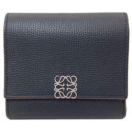 Loewe Anagram Bi-Fold Leather Wallet Black