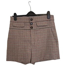 Chloé Checked Wool Shorts Brown Brown