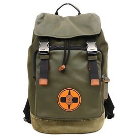 COACH x Michael B. Jordan Naruto Shippuden Canvas Leather Suede Backpack Khaki
