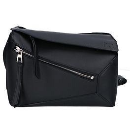 Borsa a spalla in pelle di vitello classica Loewe Nero